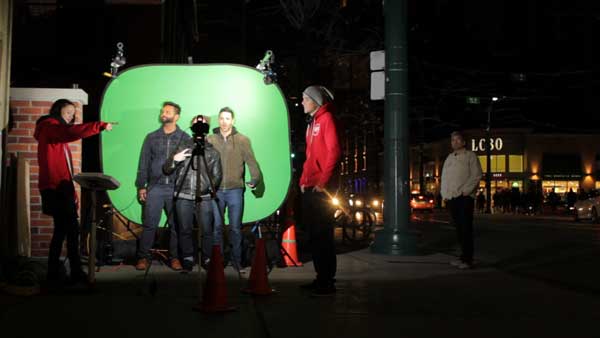green screen photo booth on the street for experiential campaign