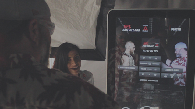 interactive touch screen kiosk and experiential UFC live-event